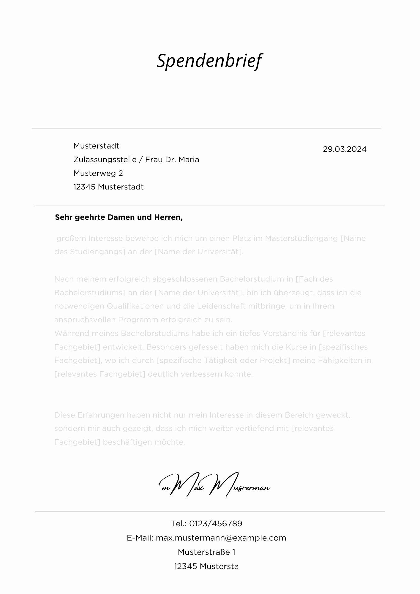 Spendenbrief
